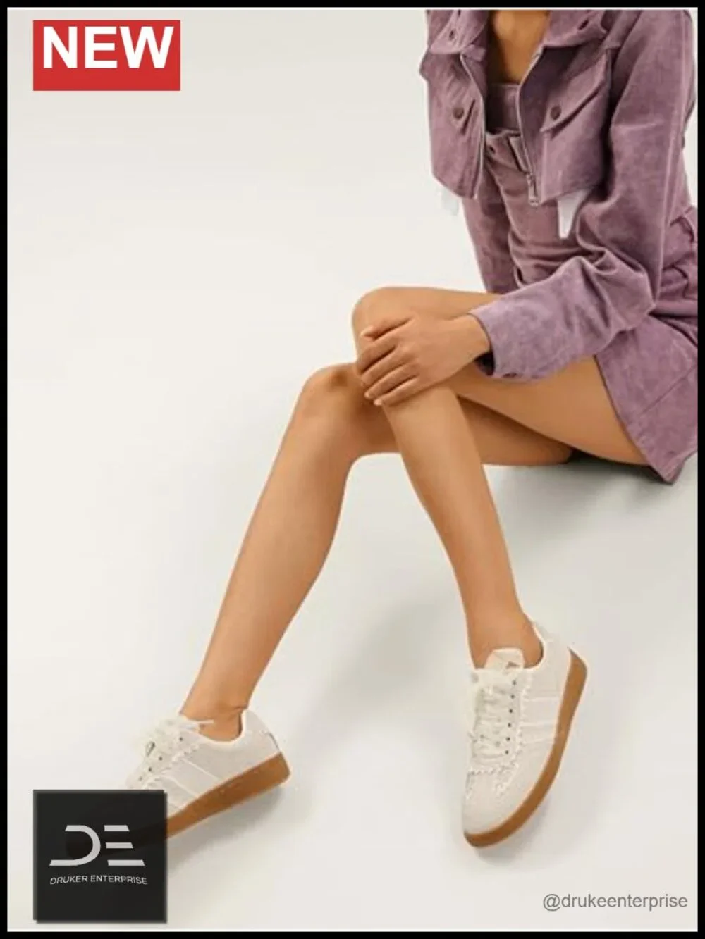 Suede Lace-Up Sneakers with Memory Foam Insole Interchangeable Laces